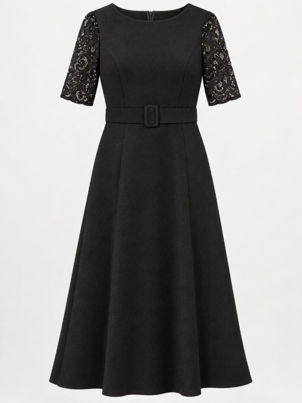 Express Black Dress with Textured Sleeves — Size M, New with Tags
